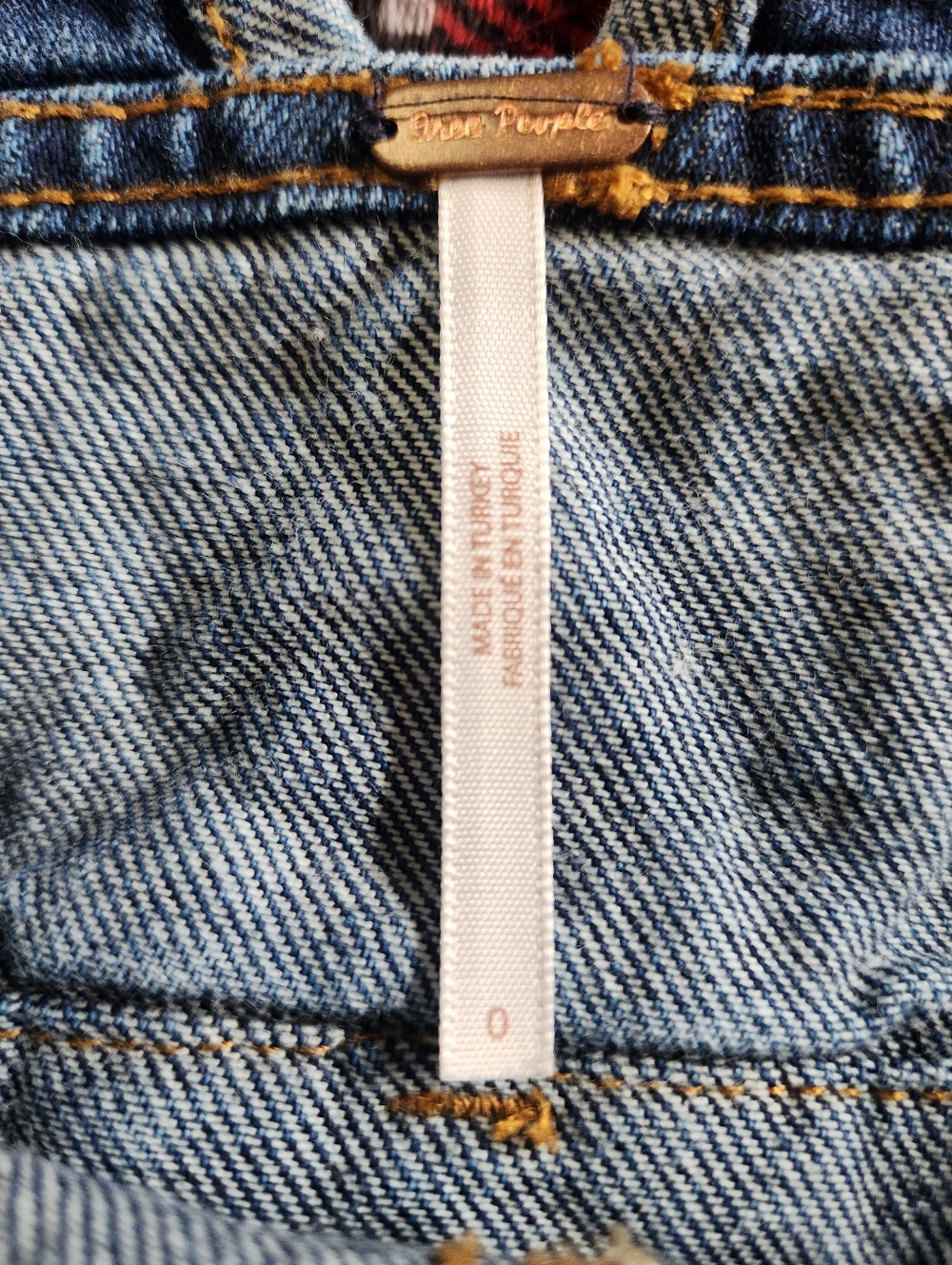 Free People Patchwork Blues Denim Pinafore Dress Skirtall Jumper 0 EUC Boho - Picture 9 of 11